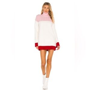 Lovers and Friends Kate Sweater Dress in Pink and Red Size S